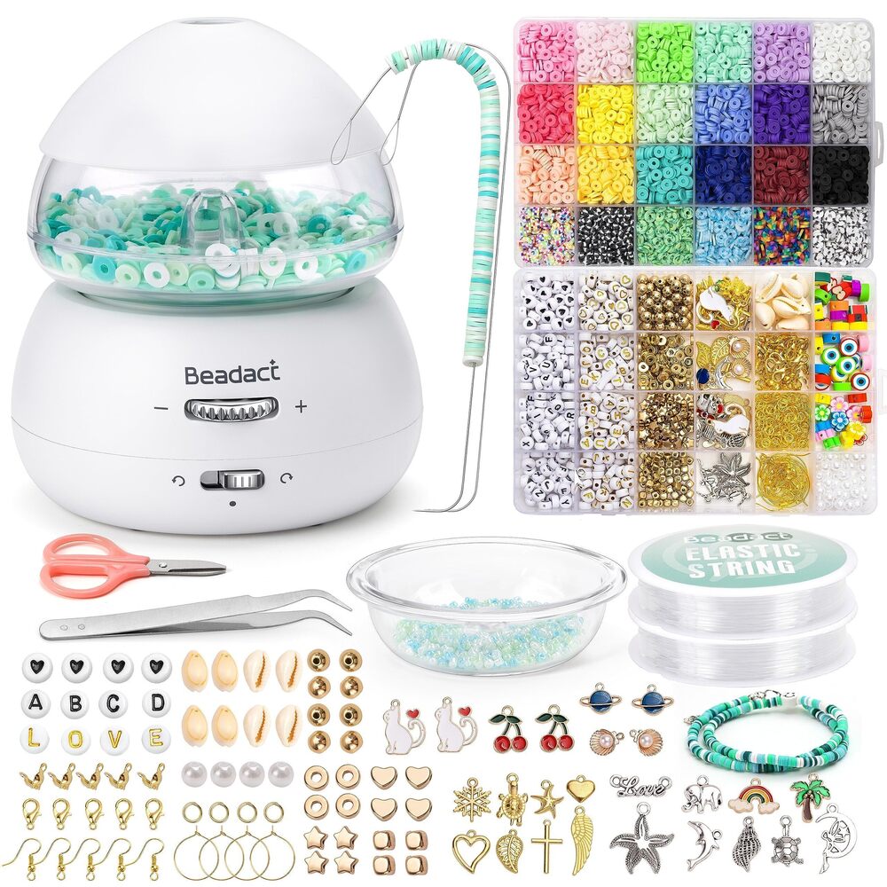 2848 Electric Bead Spinner Kit Clay Bead Spinner with 5280 PCS Clay Beads